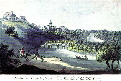 Broihanschenke und Aussicht nach Ammendorf (ca. 1700)