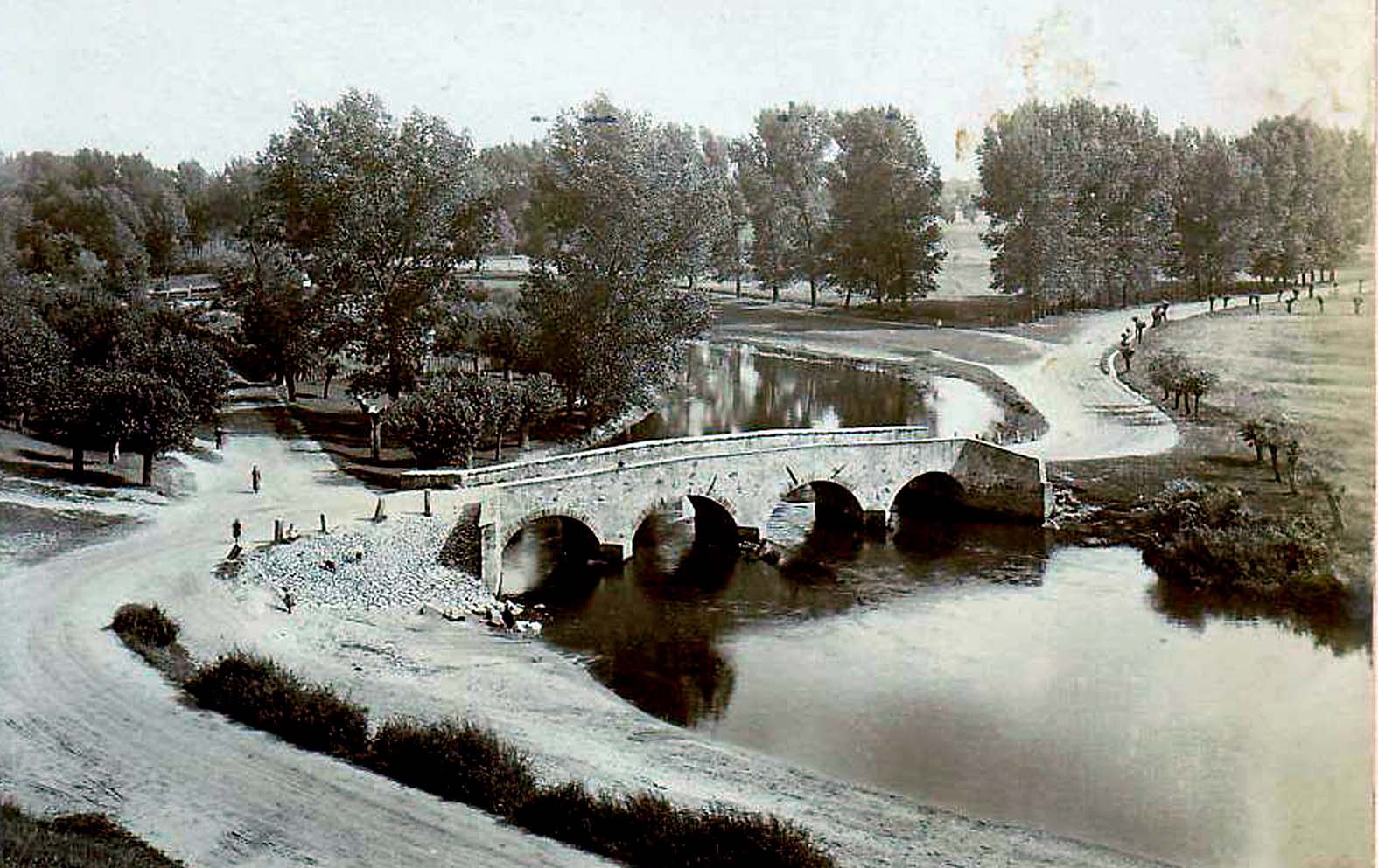 Schaafbrücke mit Blick in die Elsteraue (ca. 1895)