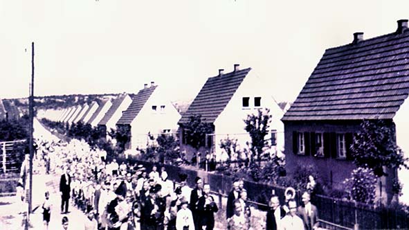 Kinderfest in der Kanenaer Straße (ca. 1949)